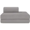 Image de Canapé 2 places convertible et modulable - Velours côtelé Gris clair