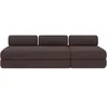 Image de Canapé 4 places - 2 modules convertibles : Canapé 3 places + Fauteuil - Velours côtelé Marron