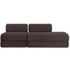 Image de Canapé 3 places - 2 modules convertibles : Canapé 2 places + Fauteuil - Velours côtelé Marron