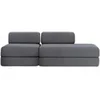 Image de Canapé 3 places - 2 modules convertibles : Canapé 2 places + Fauteuil - Velours côtelé Gris