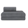 Image de Canapé 2 places convertible et modulable - Velours côtelé Gris