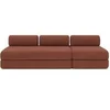 Image de Canapé 4 places - 2 modules convertibles : Canapé 3 places + Fauteuil - Velours côtelé Terracotta