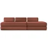 Image de Canapé 5 places - 2 modules convertibles : Canapé 3 places + Canapé 2 places - Velours côtelé Terracotta
