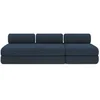 Image de Canapé 4 places - 2 modules convertibles : Canapé 3 places + Fauteuil - Velours côtelé Bleu