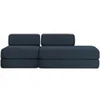 Image de Canapé 3 places - 2 modules convertibles : Canapé 2 places + Fauteuil - Velours côtelé Bleu