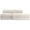 Image de Canapé 3 places - 2 modules convertibles : Canapé 2 places + Fauteuil - Velours côtelé Blanc
