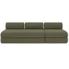 Image de Canapé 4 places - 2 modules convertibles : Canapé 3 places + Fauteuil - Velours côtelé Vert