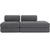 Image de Canapé 3 places - 2 modules convertibles : Canapé 2 places + Fauteuil - Velours côtelé XL Gris