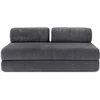 Image de Canapé 3 places convertible et modulable - Velours côtelé XL Gris