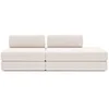 Image de Canapé 3 places - 2 modules convertibles : Canapé 2 places + Fauteuil - Tissu extérieur Beige clair
