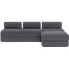Image de Canapé 6 places - 3 modules convertibles : Canapé 3 places + Fauteuil + Pouf - Velours côtelé XL Gris