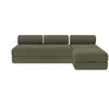 Image de Canapé 6 places - 3 modules convertibles : Canapé 3 places + Fauteuil + Pouf - Velours côtelé Vert