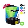 Image de Compatible HP 950XL/951XL Pack 4 Cartouches Noir et couleurs (C2P43AE)