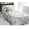 Image de Parure de couette 140x200 cm POMPADOUR : Housse de couette + 1 taie d'oreiller - 100% Coton 57 Fils - Blanc/rose
