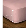 Image de Drap housse 140x190 +35 cm coton rose poudré uni