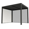 Image de Pergola bioclimatique + 2 rideaux manuels côté 3 m et côté 2,40 m - 7,20 m2 - Alu