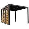 Image de Pergola bioclimatique ALUMINIUM 10,80 m² - ventelles latérales - imitation bois
