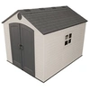 Image de Abri résine PEHD 7,44m2 - imitation bardage grand volume + plancher - toit 2 pentes