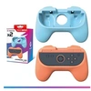 Image de Pack de 2 Grips Confort pour Joy-Con Nintendo Switch 2, Poignees ergonomiques, Gachettes SL SR, Compact, Orange et Bleu