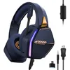 Image de Oniverse Casque Gaming PS5 PS4 Switch 2 Xbox PC Mac avec Micro réglable, LED, Haut-parleurs 50mm, Coussinets Tissu Respirant - Casque Gamer stéréo Filaire Nebula Abyss Blue en occasion ou reconditionné