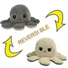 Image de Peluche Pieuvre Réversible Gris et Blanc