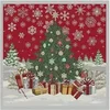 Image de Tissu carré jacquard 48x48 magie de Noël(...) - magie rouge