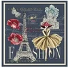 Image de Tissu carré Jacquard 48x48 Paris(...) - 0020 Bleu