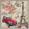 Image de Carré simili cuir 44x44 cm Paris voiture ancienne(...) - parischevaux