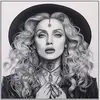 Image de Carré simili cuir 44x44 cm portrait noir et blanc(...) - kc0060
