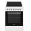 Image de CECV50FCW - Cuisinière - pose libre - largeur : 49.8 cm - profondeur : 67 cm - hauteur : 86 cm - avec système auto-nettoyant - classe A - blanc/noir