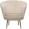 Image de Fauteuil en velours Floria - 70 x 73 x 76 cm - Beige