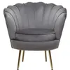 Image de Fauteuil en velours Floria - 75 x 68 x 77.5 cm - Gris