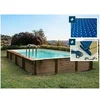 Image de Piscine bois en kit rectangle "Sunrise " - 8.20 x 5.20 x 1.44 m + Bâche à bulles 400 µ - Bâche hiver 280 g/m²