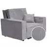 Image de Fauteuil convertible en velours côtelé "Clivia" - Gris
