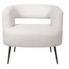 Image de Fauteuil en tissu bouclette iris - Blanc