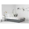 Image de Lit coffre ava 203 x 97 x 31.3 cm en pvc sommier a lattes de couleur gris