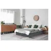 Image de Lit coffre ava 203 x 147 x 31 cm en pvc sommier a lattes pour 2 personnes de couleur gris