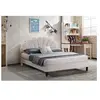 Image de Lit 160 x 200 x 111 cm en velours cadre a lattes pour 2 personnes de couleur beige