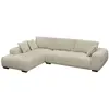 Image de Canape angle fixe 3 places en tissu beige 207 x 307 x 82 cm