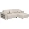 Image de Canape angle fixe PALOZI SOFA 3 places en tissu beige 178 x 264 x 87 cm