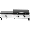 Image de Plancha gaz avec couvercle "Rasio" - 7.5 KW - 3 brûleurs - Noir
