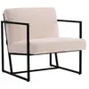 Image de Fauteuil "Kennedy" en velours et métal - 73. 5 x 75.5 x 81 cm - Crème
