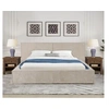 Image de Lit coffre marie habitat et jardin 160 x 200 cm en velours 4 pieces cadre a lattes pour 2 personnes de couleur beige