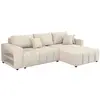 Image de Canapé d'angle convertible tissu chenille 3 places - Trocadero - Beige