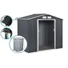 Image de Abri de jardin métal - "Vegas" - 5.29 m² avec gouttière et récupérateur d'eau - Gris