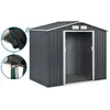 Image de Abri de jardin en métal "Vegas" 5.29 m² avec gouttière - Gris
