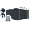 Image de Garage métal " Houston" - 15,36 m² avec gouttière et récupérateur d'eau - Anthracite