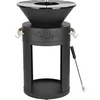 Image de Barbecue plancha brasero a charbon et bois "Cesar" - 49 x 49 x 92 cm - Noir