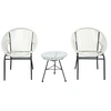 Image de Salon de jardin GENERIQUE 2 personnes blanc metal 45 x 45 cm 3 pieces