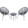 Image de Salon de jardin GENERIQUE noir 3 pieces metal 50 x 50 cm 2 personnes